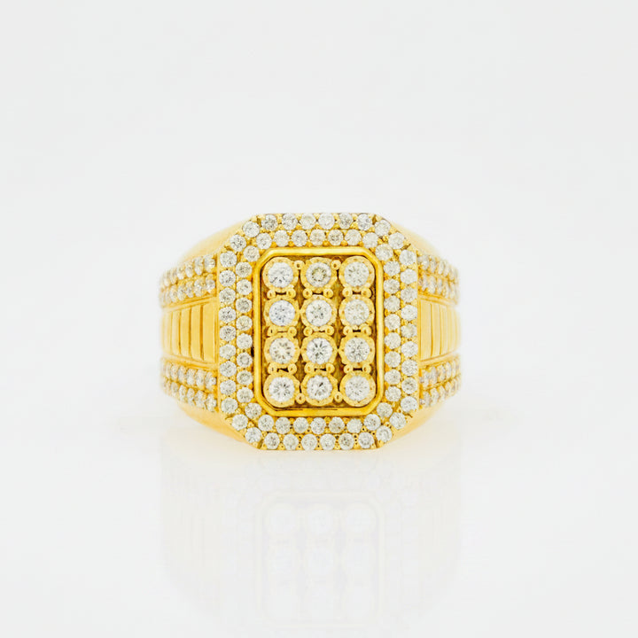 10K Y/G 1.71CT DIAMOND MENS RING
