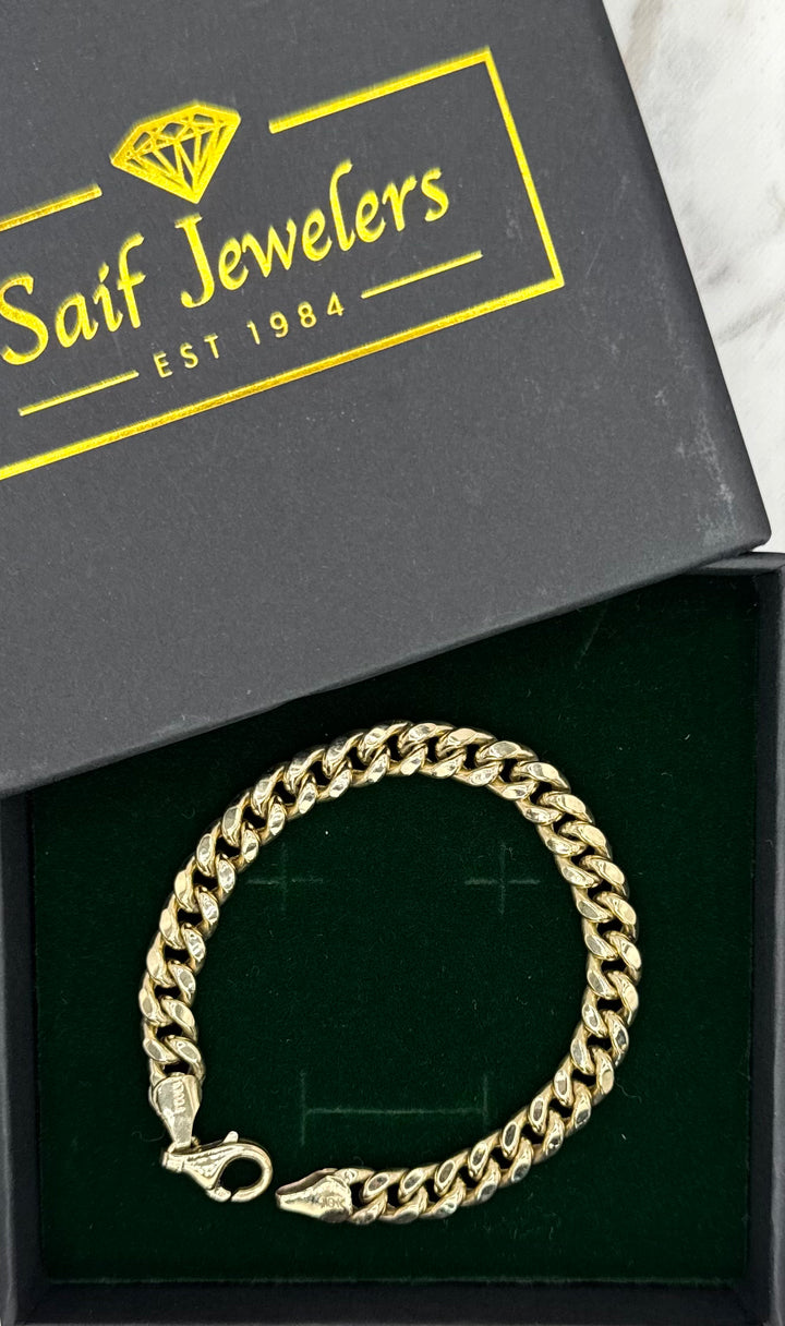 10K YELLOW GOLD MIAMI CUBAN HOLLOW BRACELET
