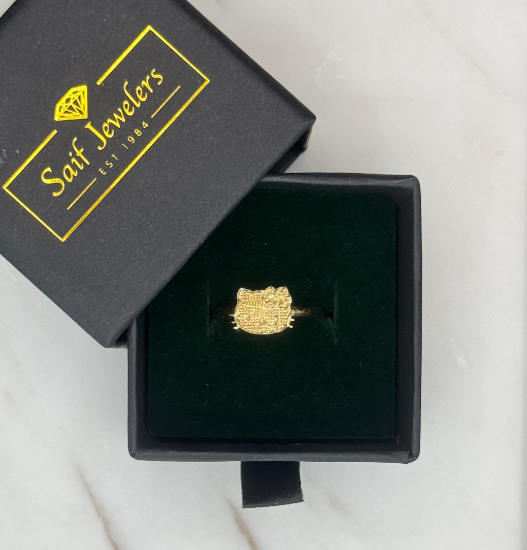 10K GOLD HELLO KITTY FACE RING