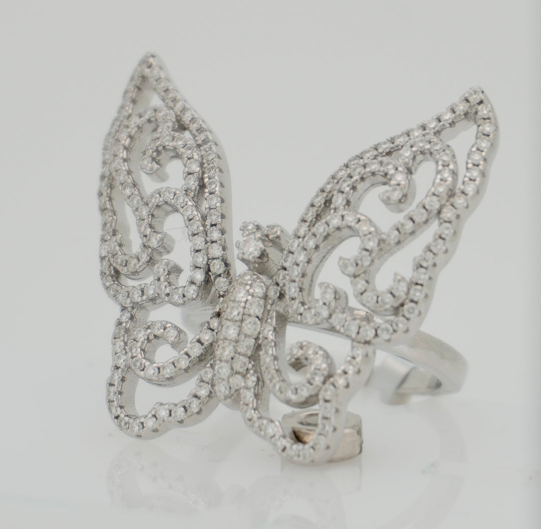925 SILVER MOISSANITE  1.21CTW CROSS RING