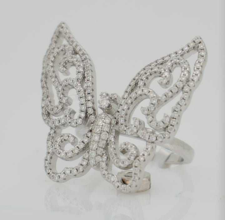 925 SILVER MOISSANITE  1.21CTW CROSS RING