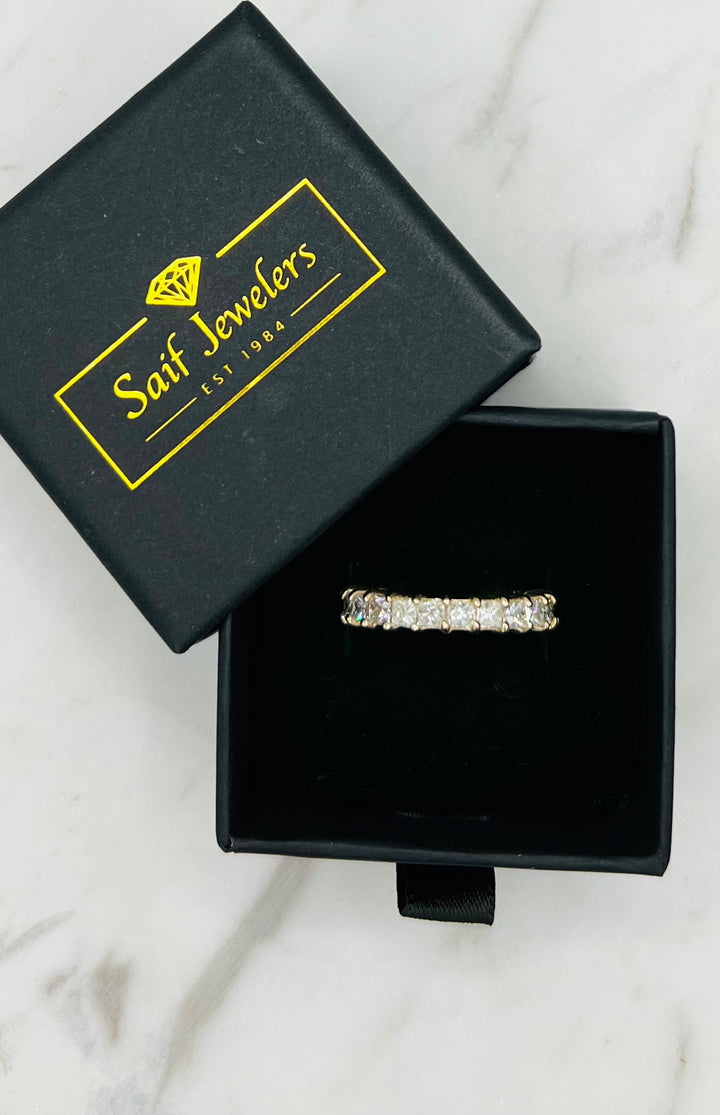 14K YELLOW GOLD DIAMOND-PRINCESS CUT ETERNITY RING