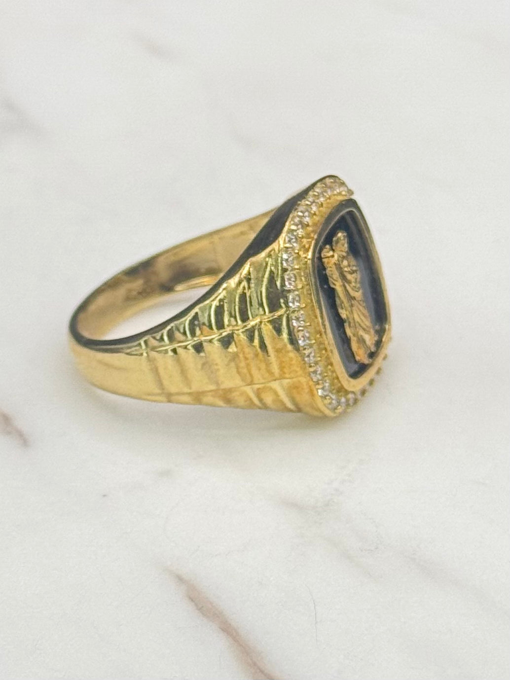 10K GOLD CZ SAINT JUDE RING