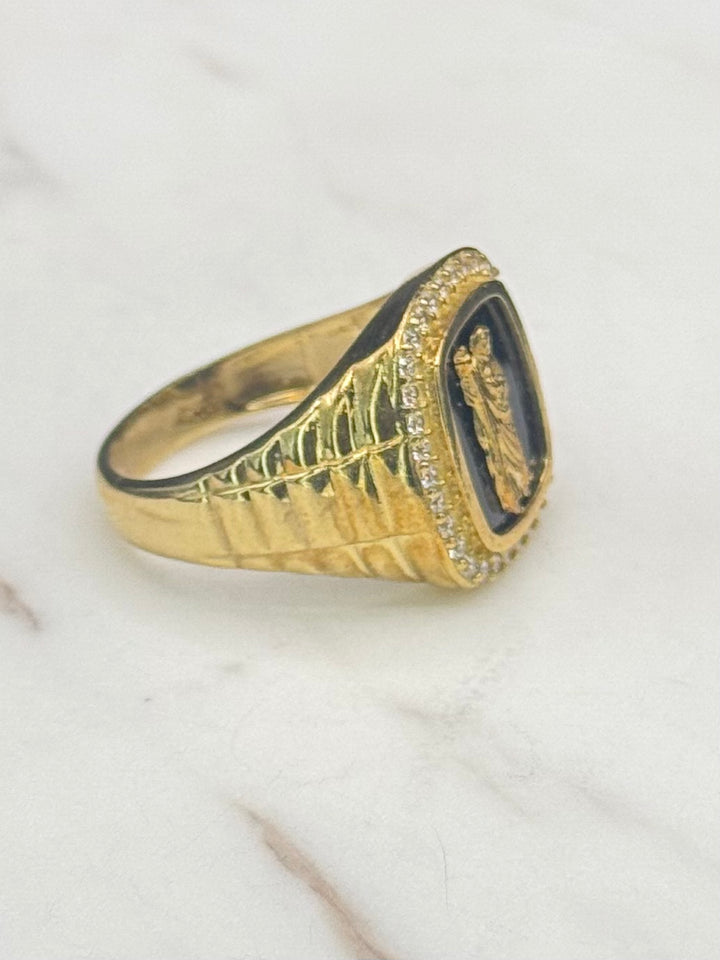 10K GOLD CZ SAINT JUDE RING