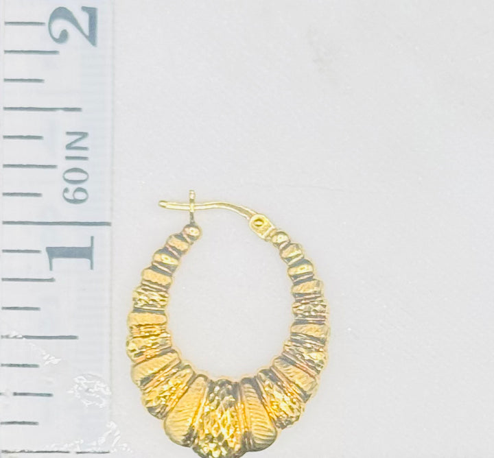 10K Y/G SHRIMP EARRINGS 3.38 GRAMS