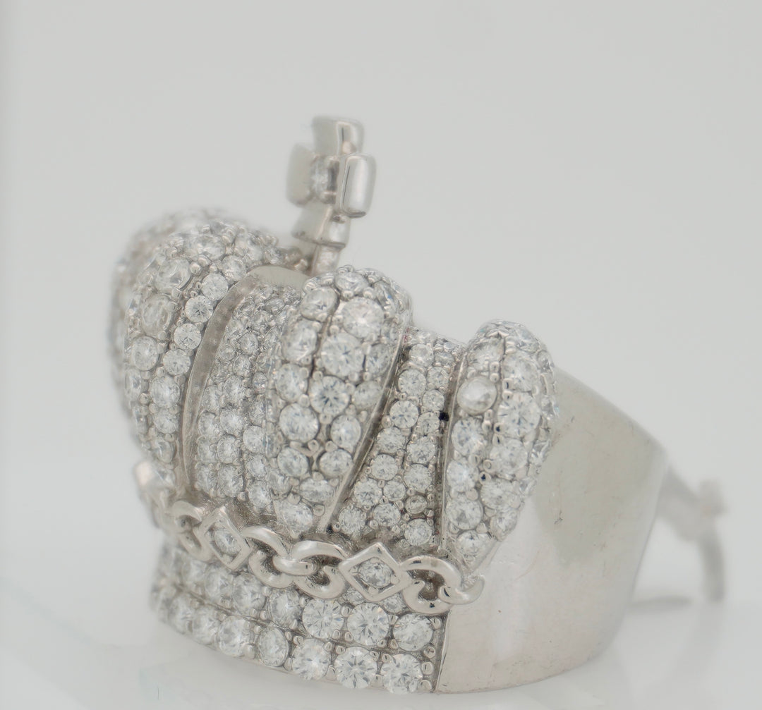 925 SILVER MOISSANITE 4.72CTW CROWN RING