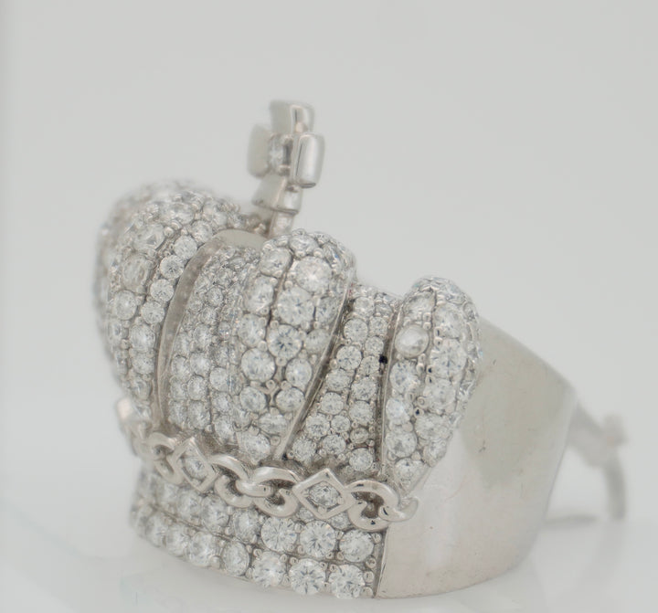 925 SILVER MOISSANITE 4.72CTW CROWN RING
