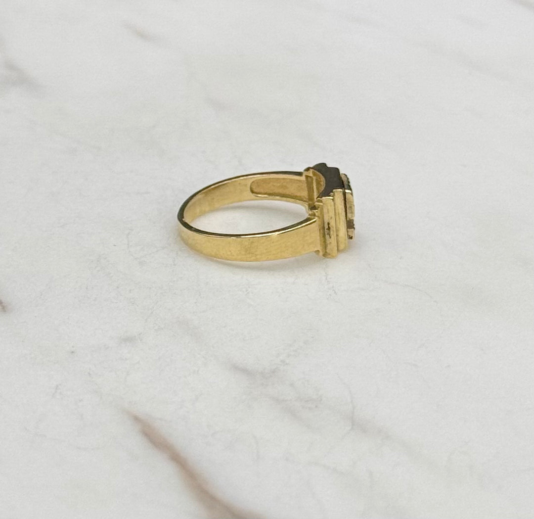 10K TWO TONE 5 NUMBER BABY RING