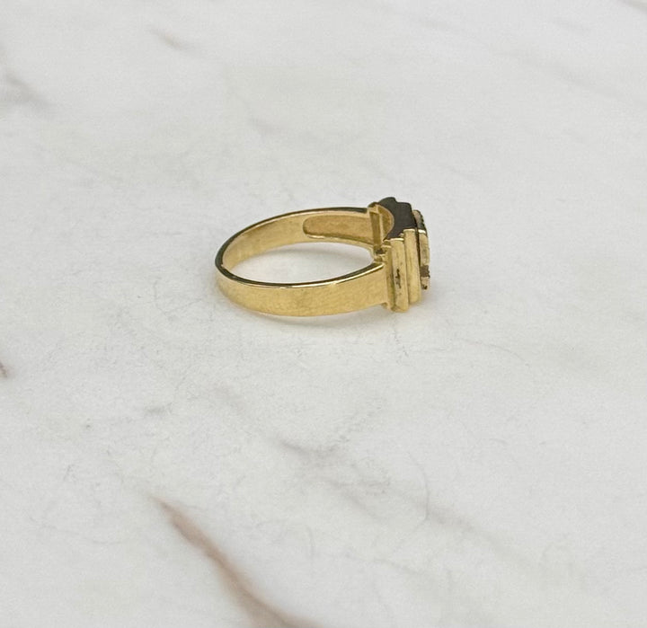 10K TWO TONE 5 NUMBER BABY RING