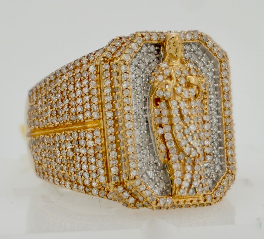 10K Y/W/G 2.50CT DIAMOND MENS RING
