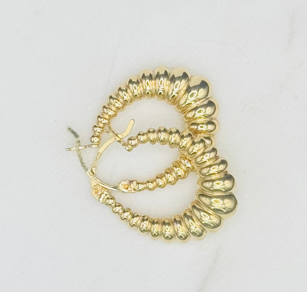 10K Y/G SHRIMP EARRINGS 3.38 GRAMS