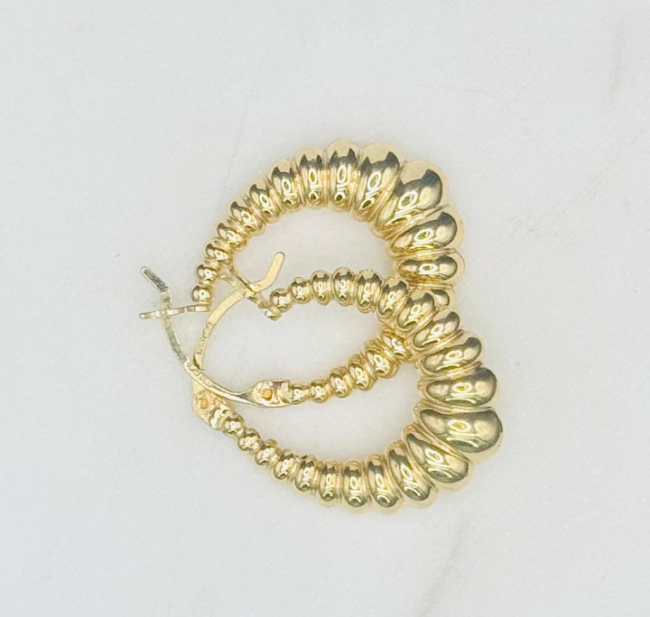 10K Y/G SHRIMP EARRINGS 3.38 GRAMS