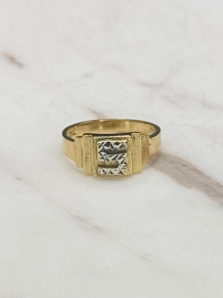 10K TWO TONE 5 NUMBER BABY RING