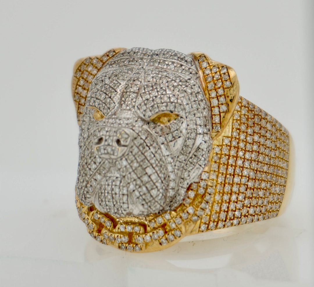 10K Y/G 1.36CT DIAMOND MENS RING