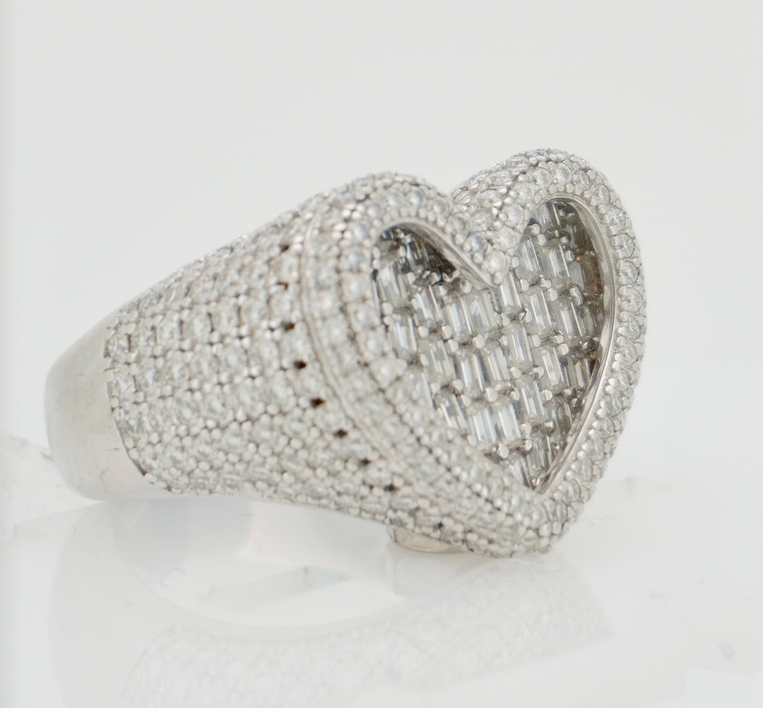 925 SILVER MOISSANITE 4.90ctw HEART RING