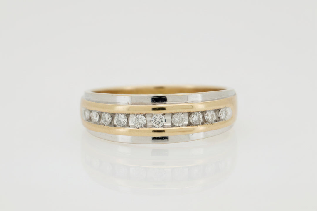 10K W/G 0.24CT DIAMOND MENS RING