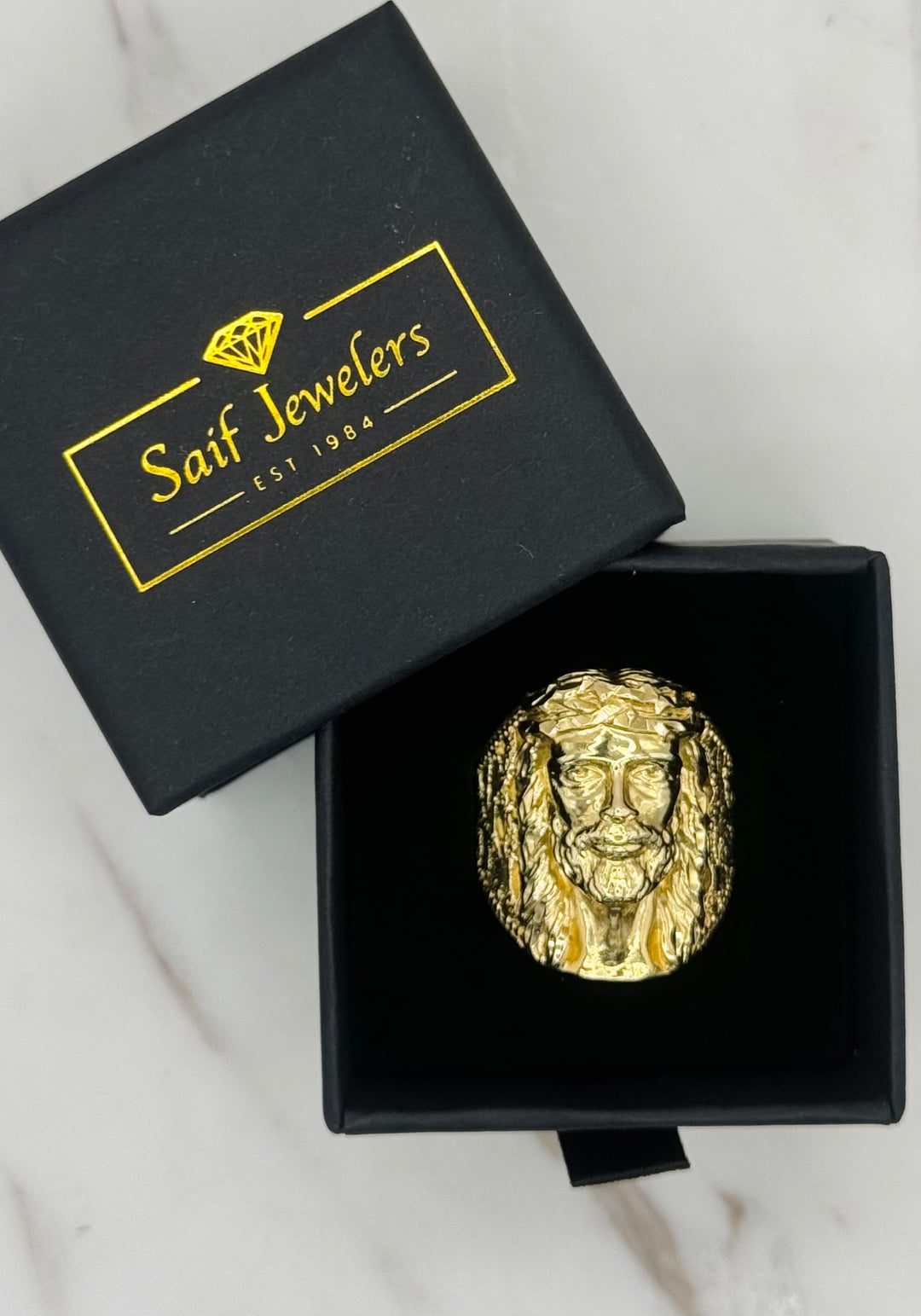 10K GOLD JESUS FACE RING