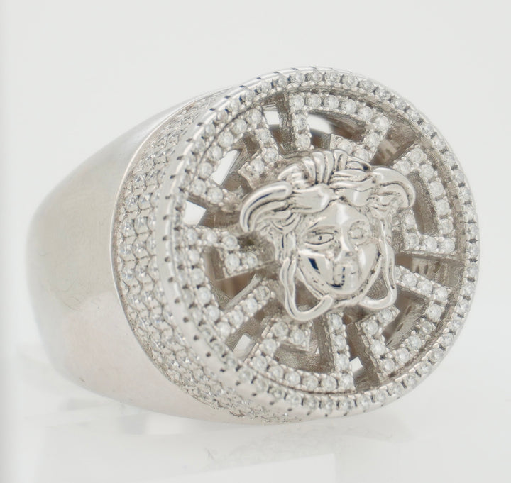 925 SILVER MOISSANITE MEDUSA HEAD 1.87CTW RING