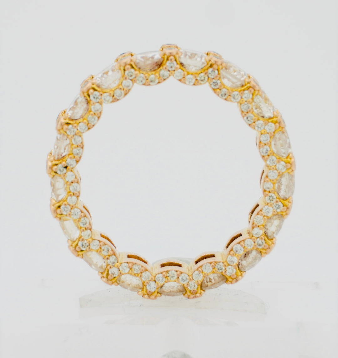 14K Y/G 6.50CT DIAMOND MENS RING