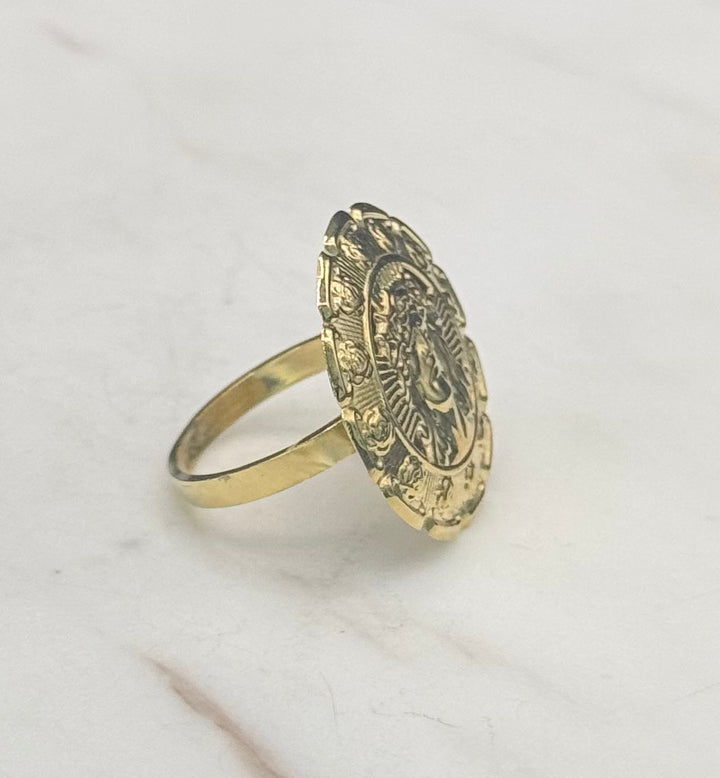 10K GOLD JESUS HEAD RING