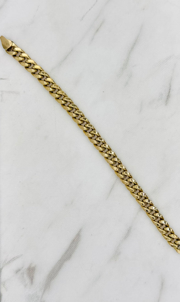 10K YELLOW GOLD MIAMI CUBAN HOLLOW BRACELET