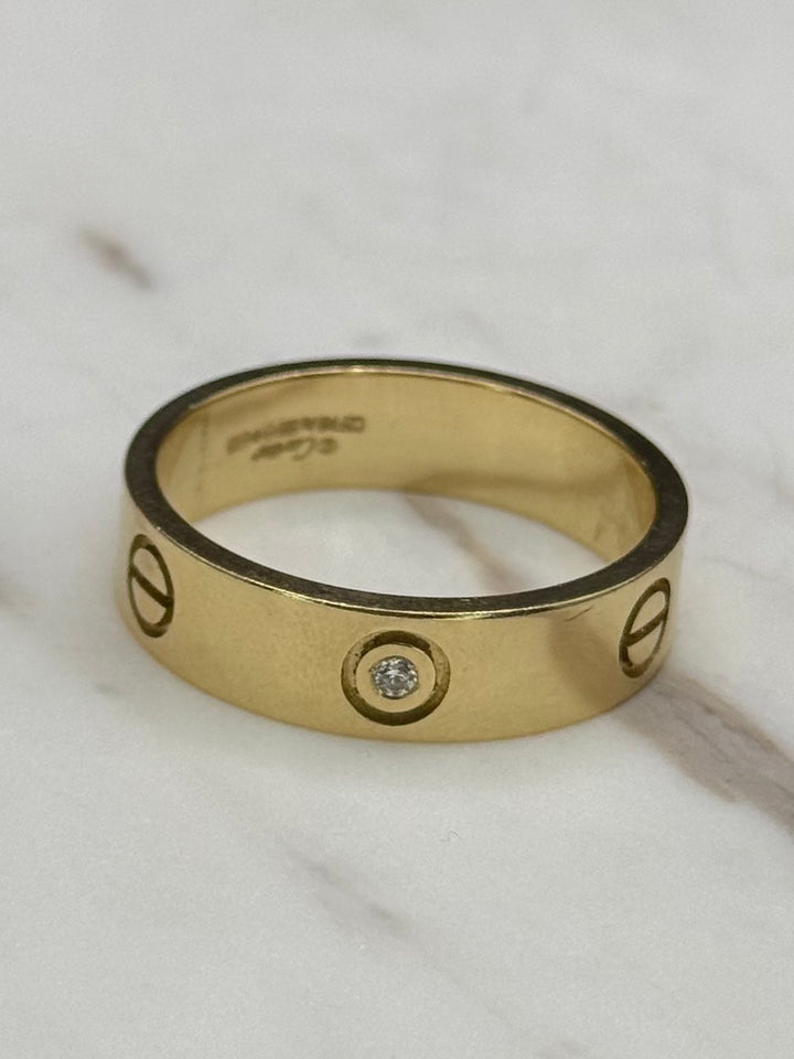 14K GOLD CARTIER BAND WITH CZ STONE