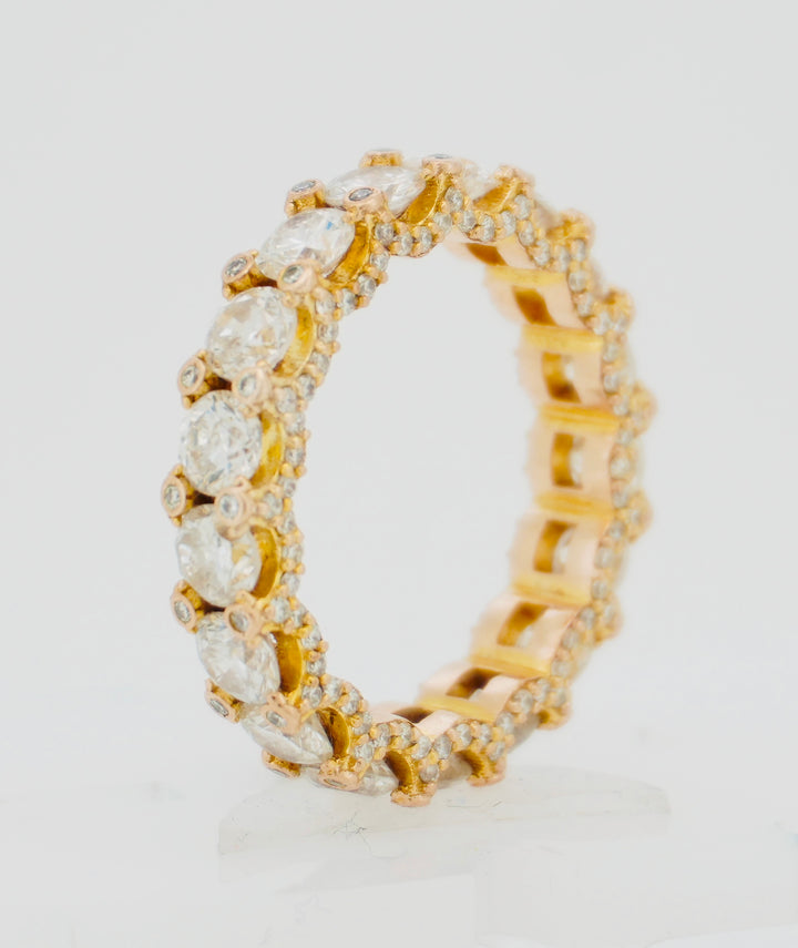 14K Y/G 6.50CT DIAMOND MENS RING
