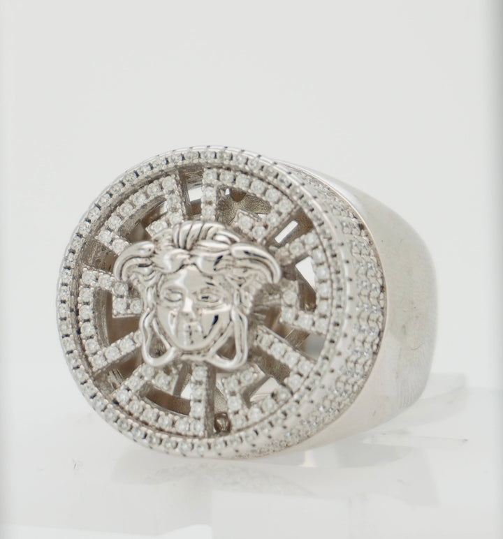 925 SILVER MOISSANITE MEDUSA HEAD 1.87CTW RING
