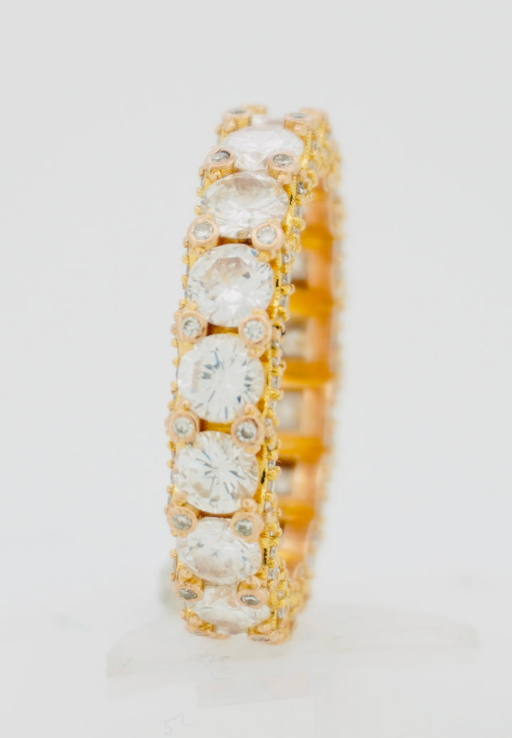 14K Y/G 6.50CT DIAMOND MENS RING