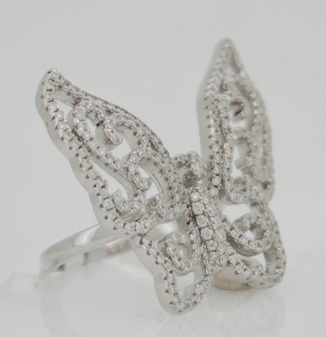 925 SILVER MOISSANITE  1.21CTW CROSS RING