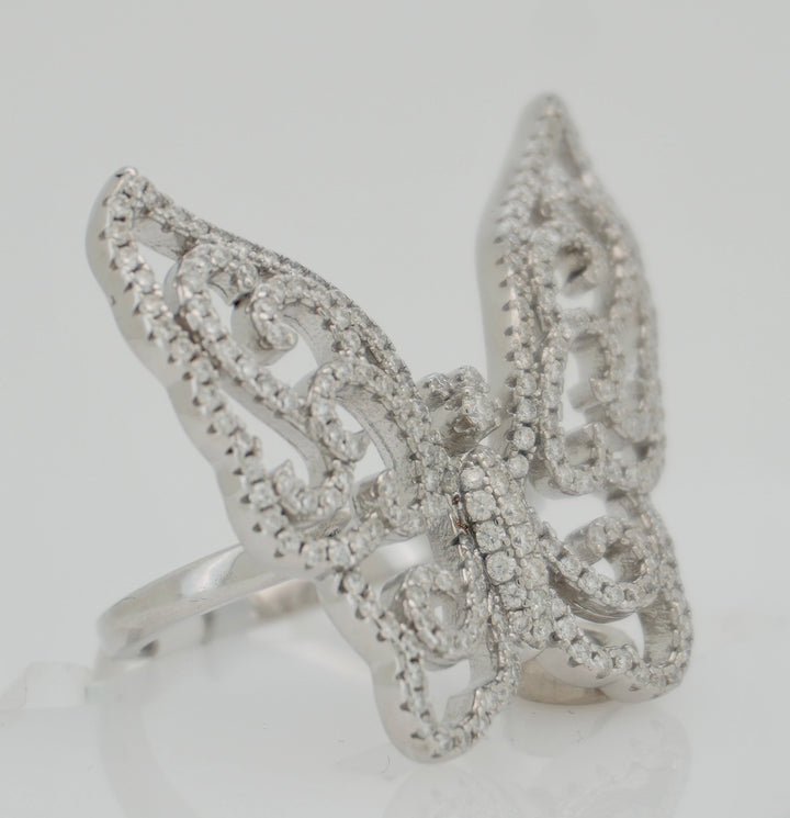 925 SILVER MOISSANITE  1.21CTW CROSS RING