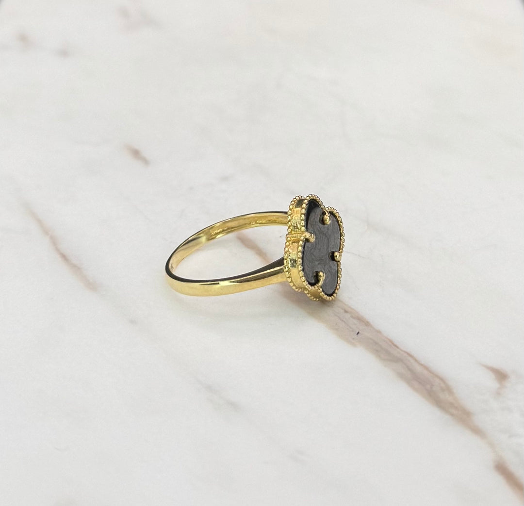 10K GOLD BLACK CLOVER RING