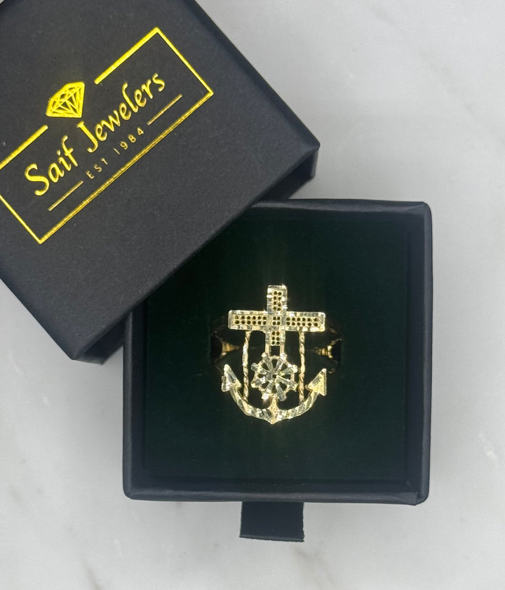 10K GOLD MARINER’S ANCHOR RING