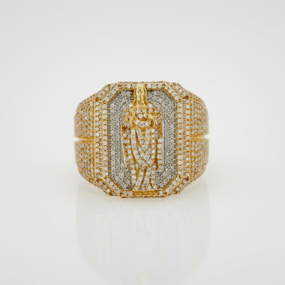 10K Y/W/G 2.50CT DIAMOND MENS RING
