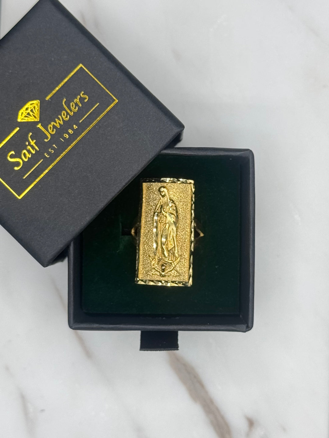 10K GOLD DIA CUT VIRGIN MARY FANCY RING