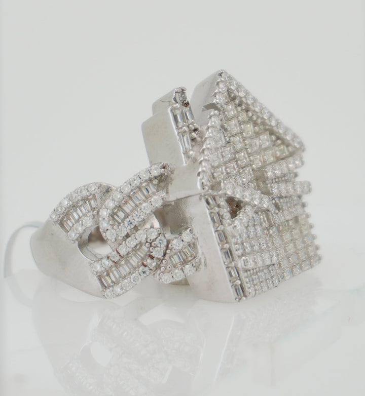 925 SILVER MOISSANITE TRAP HOUSE 2.74CTW RING