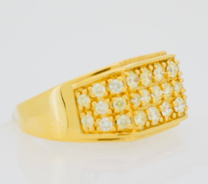 10KT Y/G 1.47CTW DIAMOND MENS RING