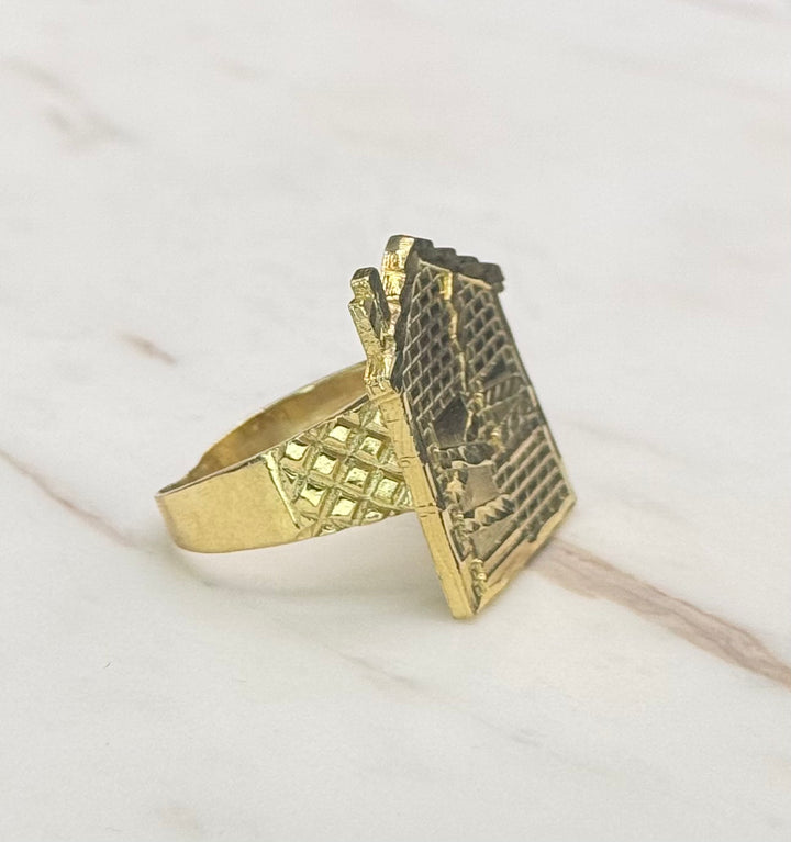 10K GOLD TRAP HOUSE RING