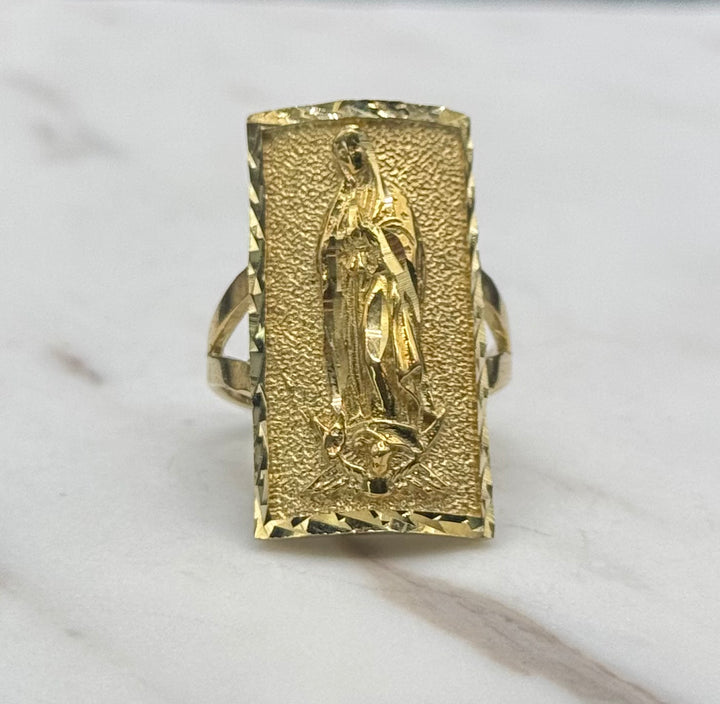 10K GOLD DIA CUT VIRGIN MARY FANCY RING