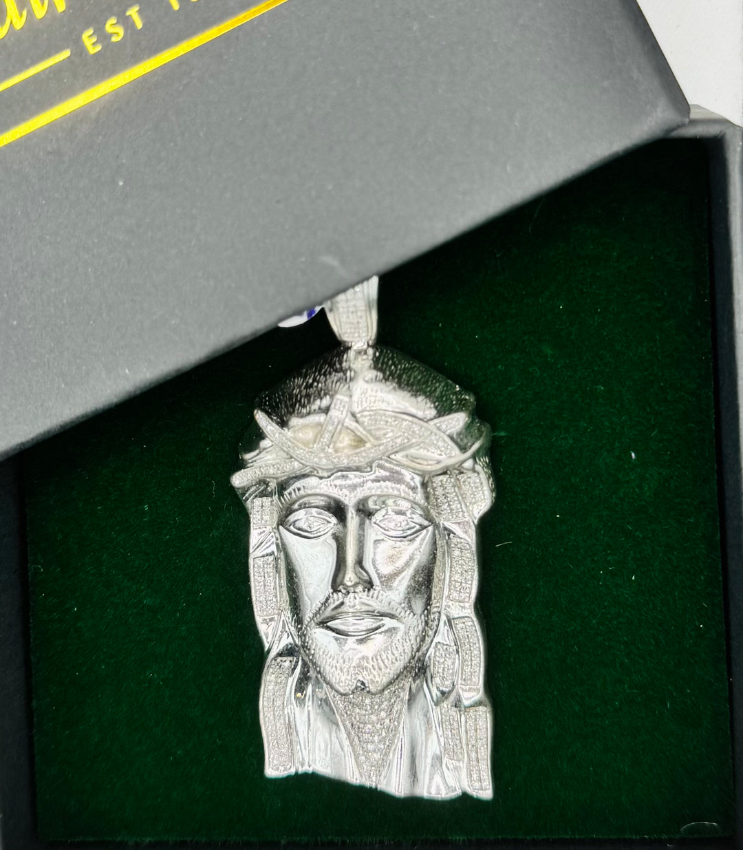 925S SILVER JESUS FACE DIAMOND PENDANT