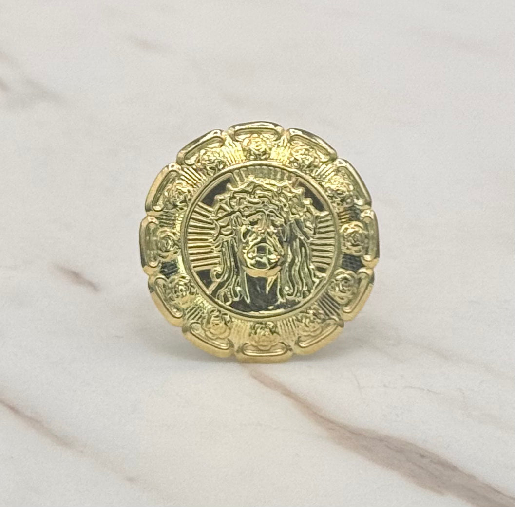 10K GOLD JESUS HEAD RING