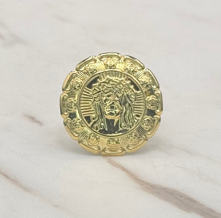 10K GOLD JESUS HEAD RING