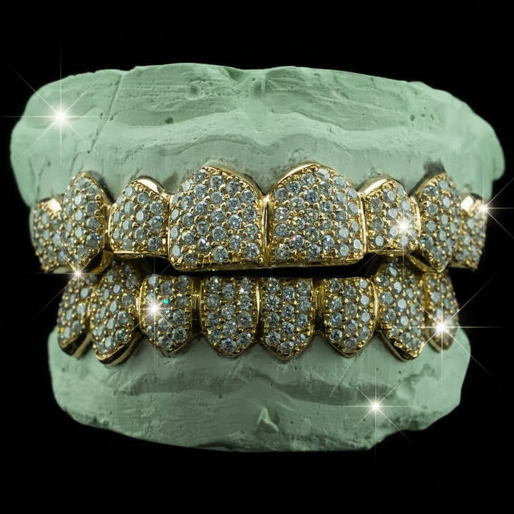 10K GOLD MOISSANITE  VVS GRILLZ