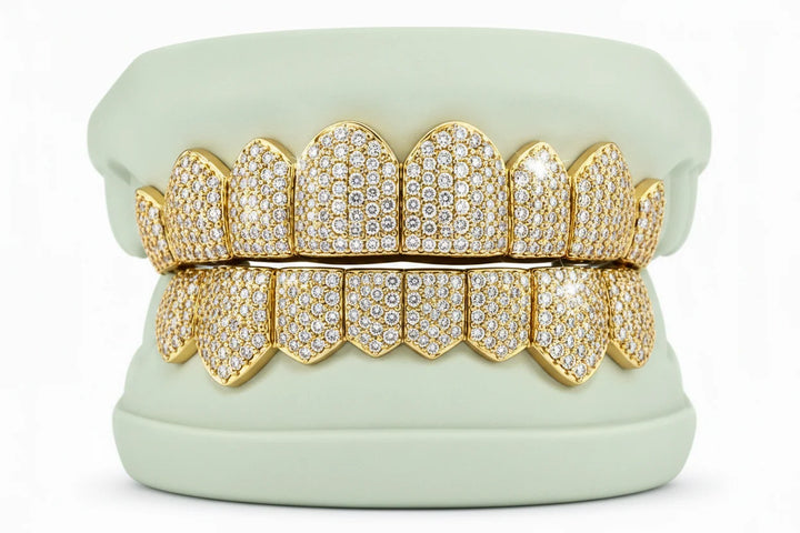 10K GOLD MOISSANITE  VVS GRILLZ