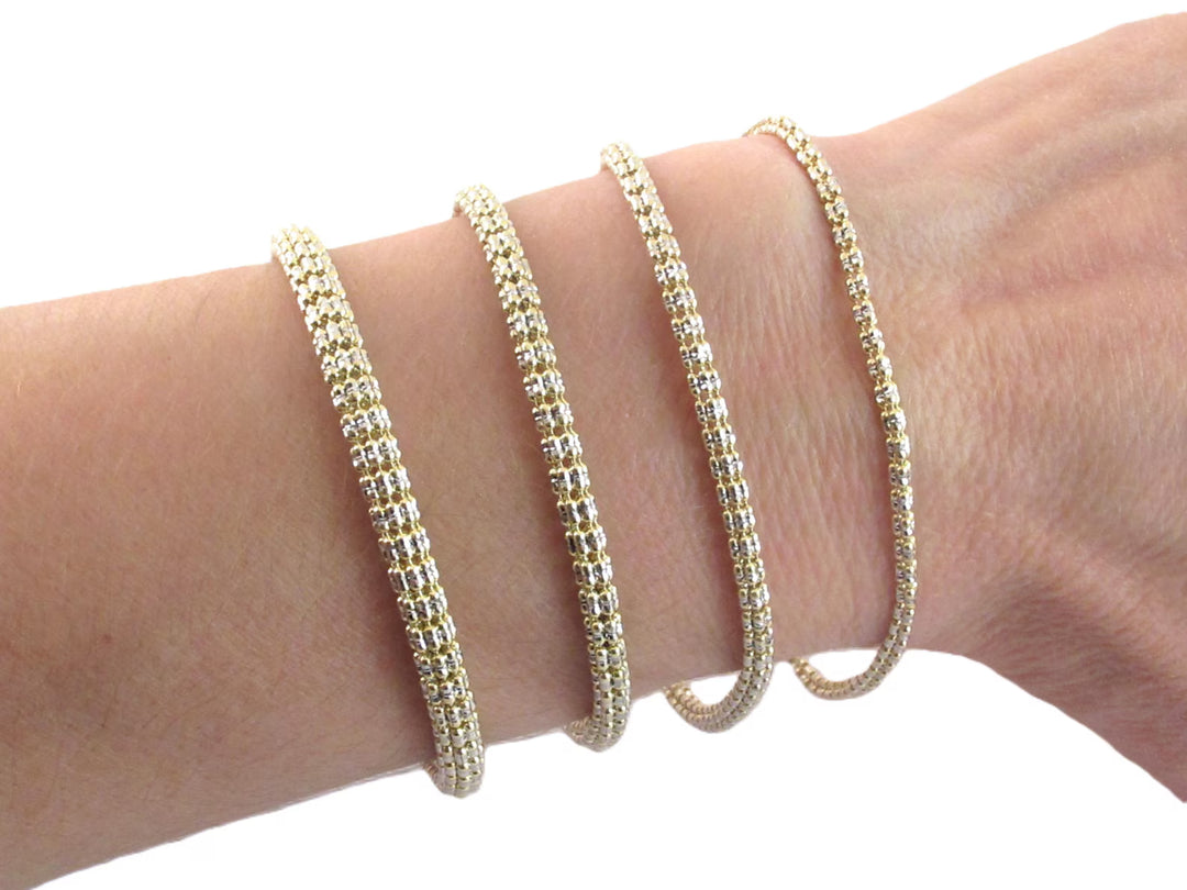 GOLD ICE BRACELETS 10K / 14K YELLOW GOLD