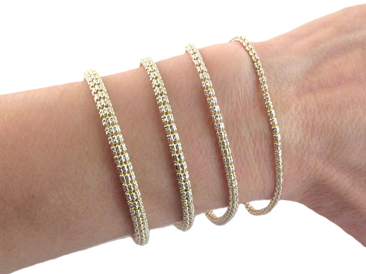 GOLD ICE BRACELETS 10K / 14K YELLOW GOLD