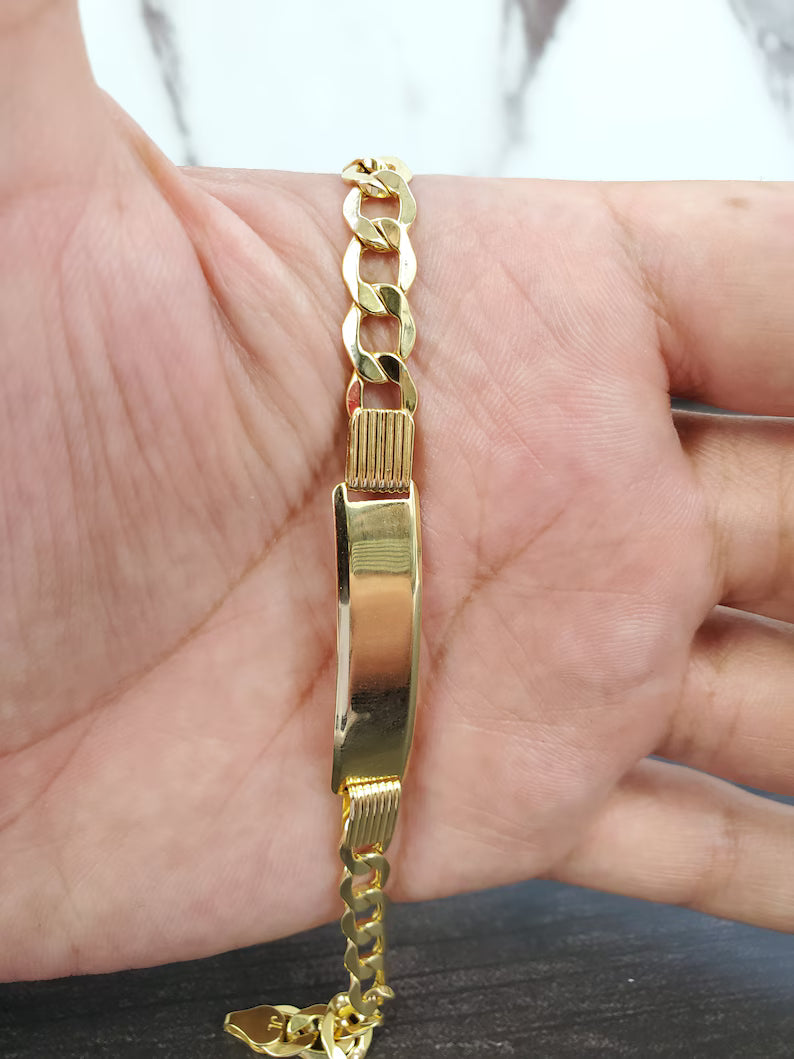GOLD ID CUBAN BRACELETS 10K / 14K YELLOW GOLD