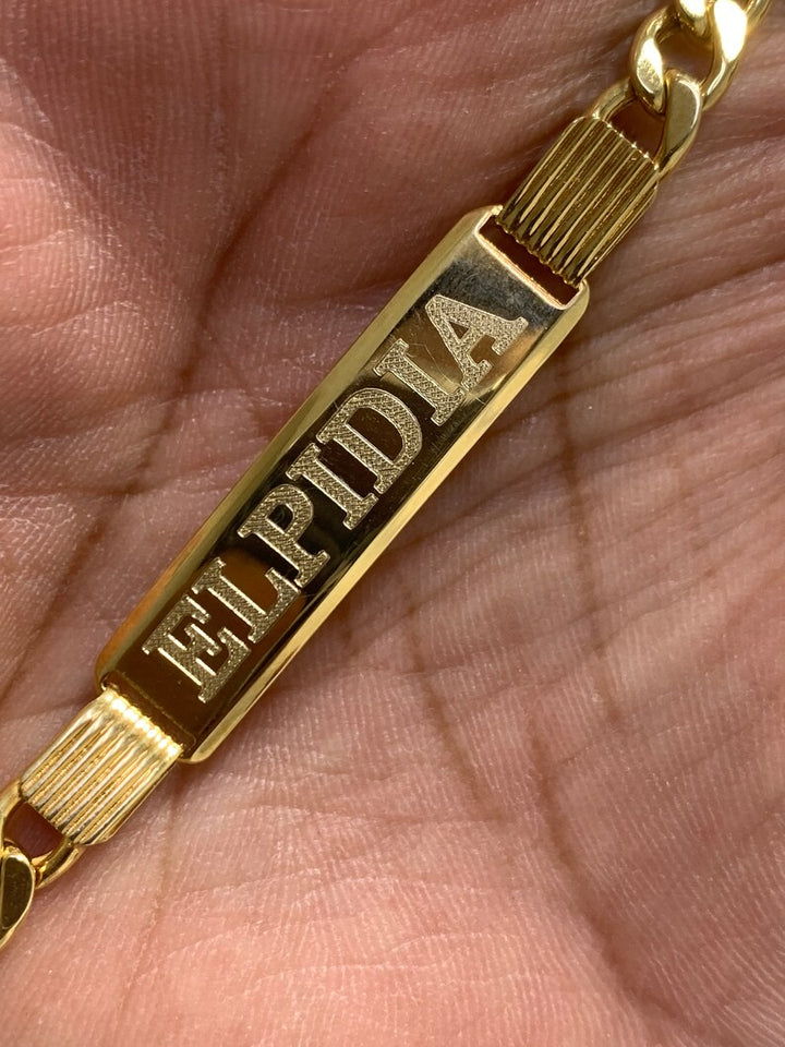 GOLD ID CUBAN BRACELETS 10K / 14K YELLOW GOLD