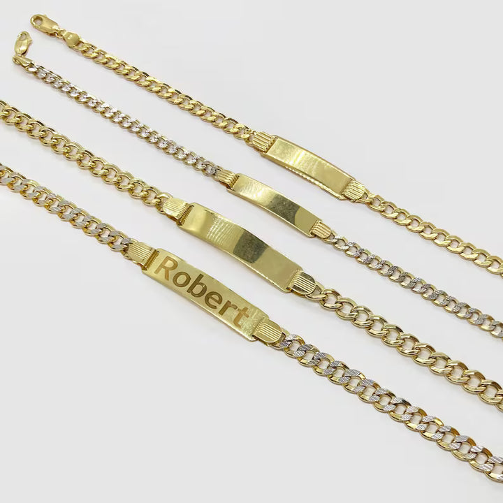 GOLD ID CUBAN BRACELETS 10K / 14K YELLOW GOLD