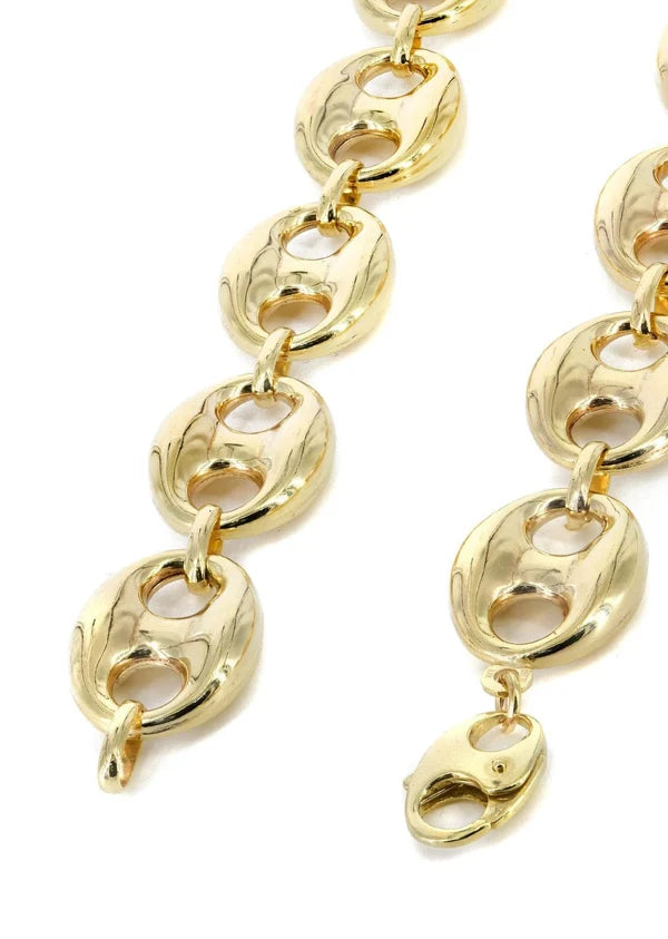 GOLD SEMI SOLID PUFF CHAINS 10K / 14K GOLD